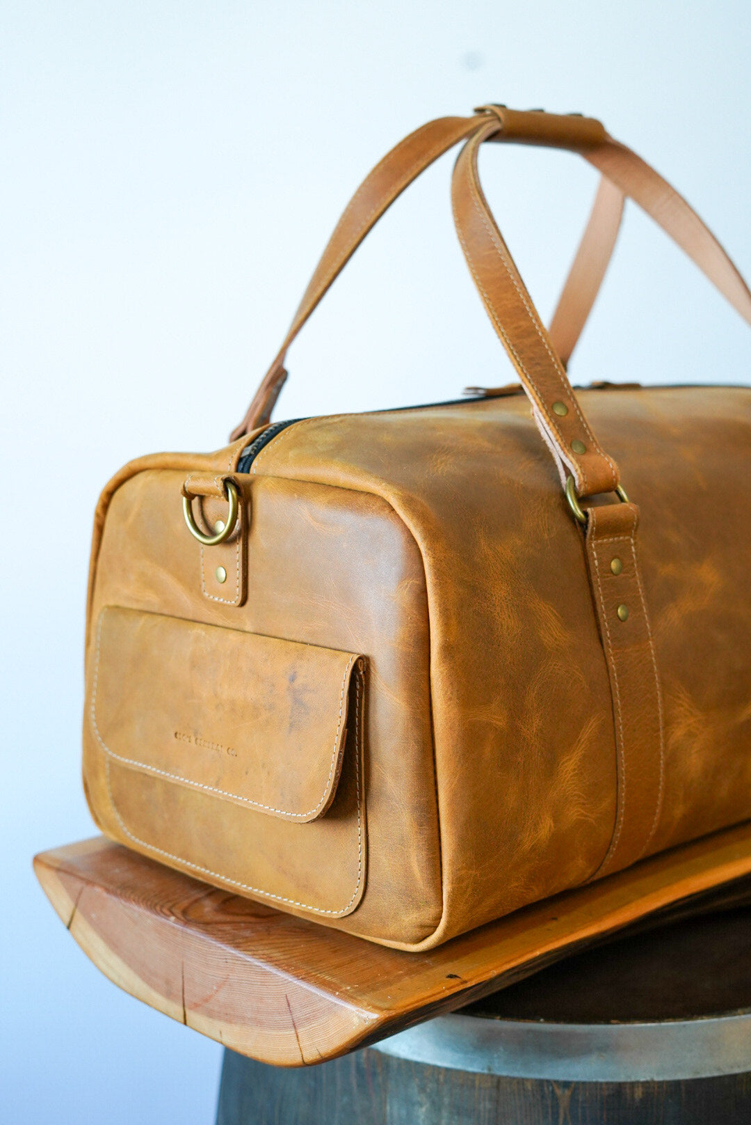 Water Buffalo Tan Leather Weekend Warrior Bag - Durable & Stylish for Travel, Work & Outdoor Adventures
