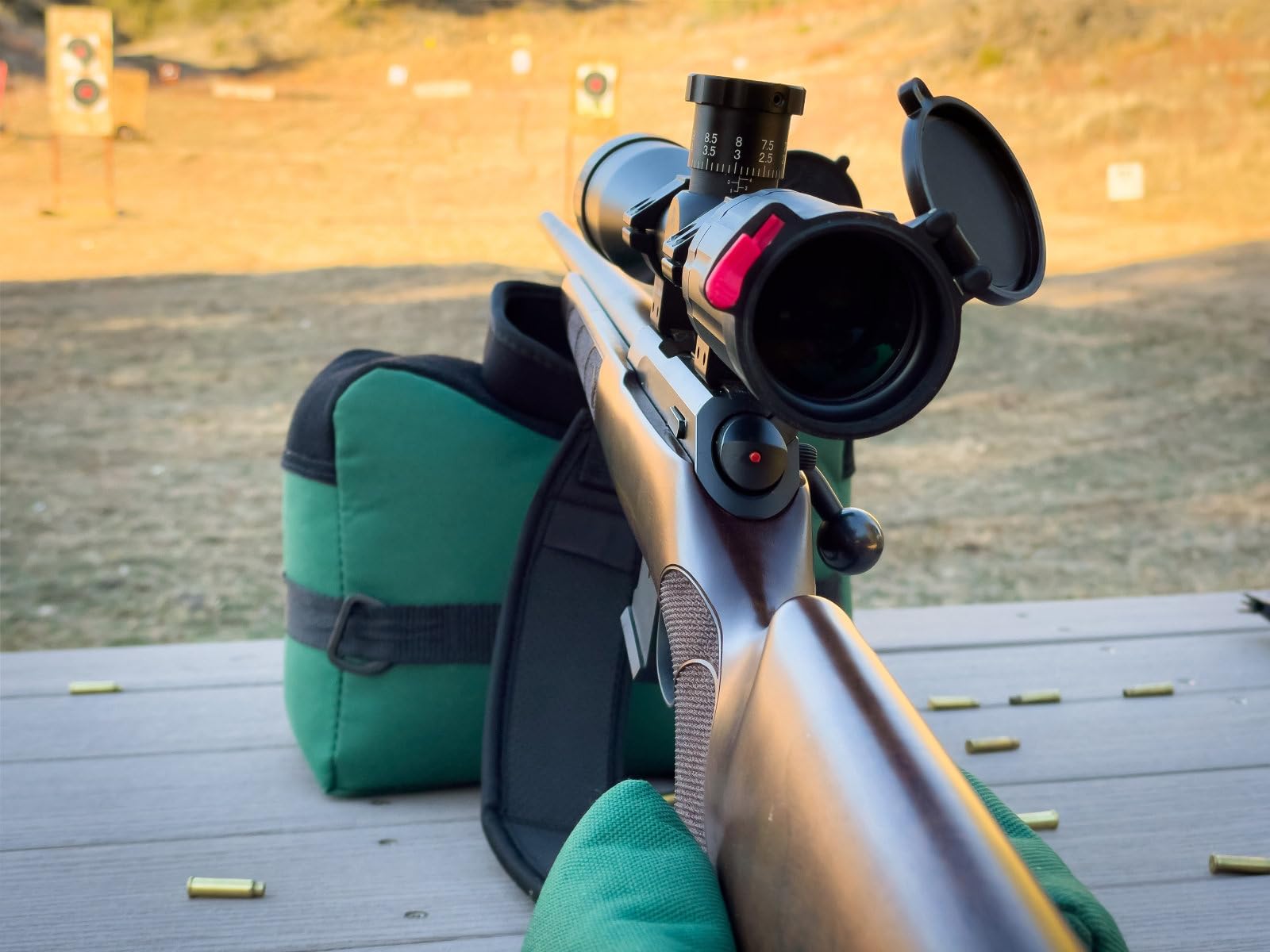 Shooting Rest Bags - Front & Rear Rifle Support Sandbag Stand Holders with 600D Polyester for Hunting & Target Practice - Perfect for Bench Rest Shooting, Long Range Precision, and Firearm Stability (Unfilled Bags)