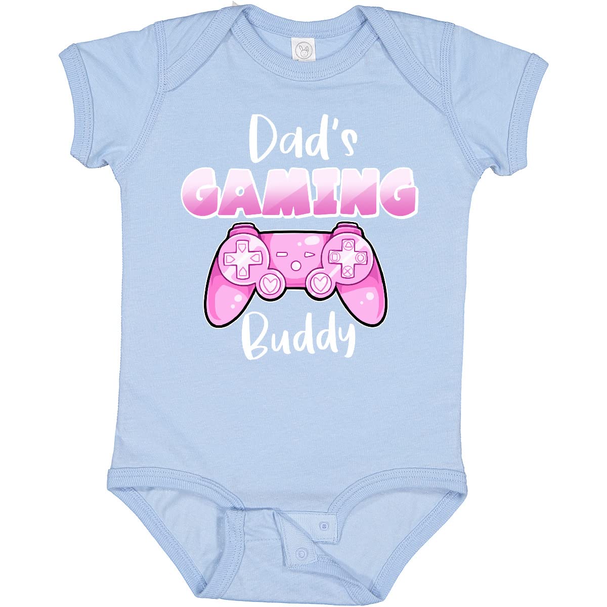 Inktastic Dad's Gaming Buddy - Pink Controller Baby Bodysuit | Cute Gamer Onesie for Newborns & Infants | Perfect Gift for Gaming Dads & Baby Showers