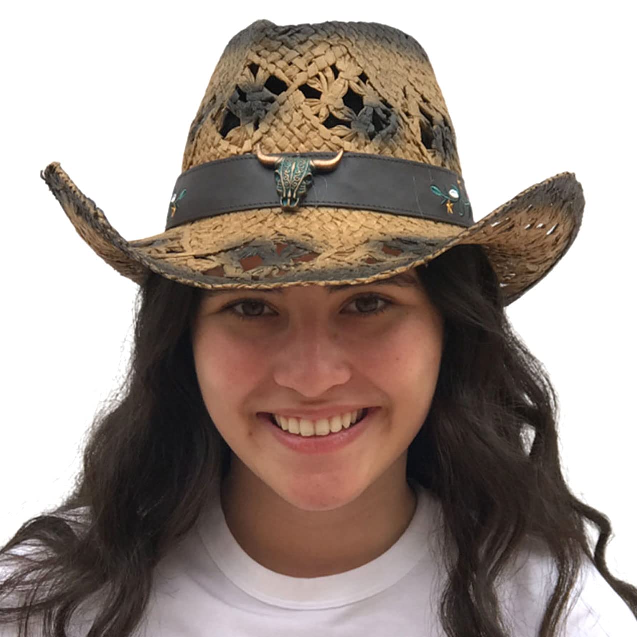 Classic Straw Cowboy Hat for Men & Women - Western Style Sun Hat with Wide Brim - Perfect for Rodeo, Country Music Festivals & Outdoor Adventures