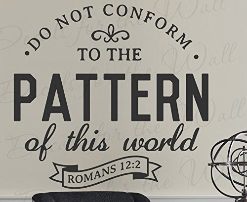 Romans 12:2 Bible Verse Wall Decal - Inspirational Christian Vinyl Lettering Art for Home & Office Decor - Religious Scripture Quote Sticker for Bedroom, Church, Prayer Room