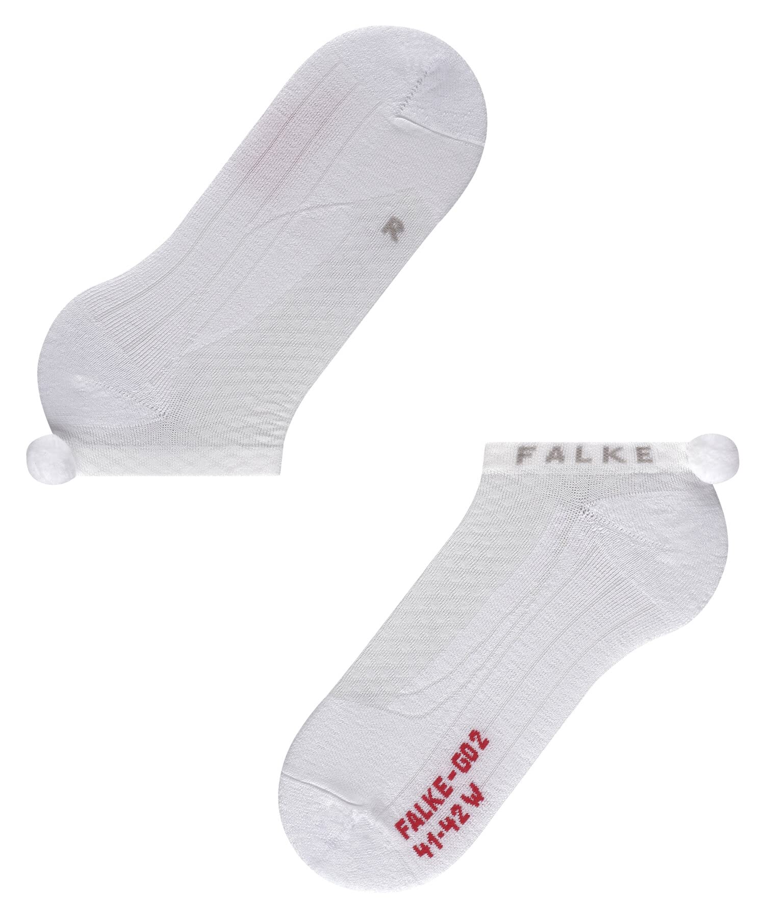 FALKE Women's No-Show Golf Socks with 2 Pom Poms - Breathable Athletic Socks for Golf, Tennis & Casual Wear - White
