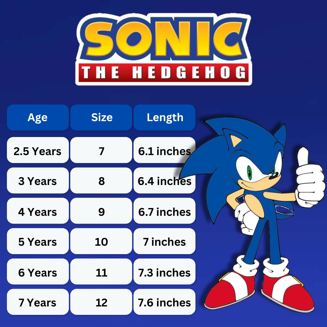 Josmo Kids Sonic the Hedgehog LED Light Up Sneakers - Toddler & Little Kid Running Shoes for Boys & Girls - Perfect for Birthday Gifts, Cosplay, and Daily Wear