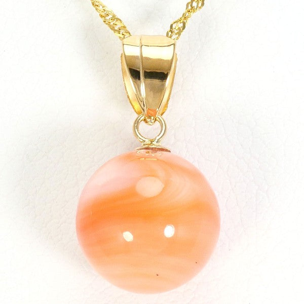 18K Yellow Gold Coral Necklace for Women - Elegant Handmade Jewelry Gift for Birthday, Anniversary & Special Occasions