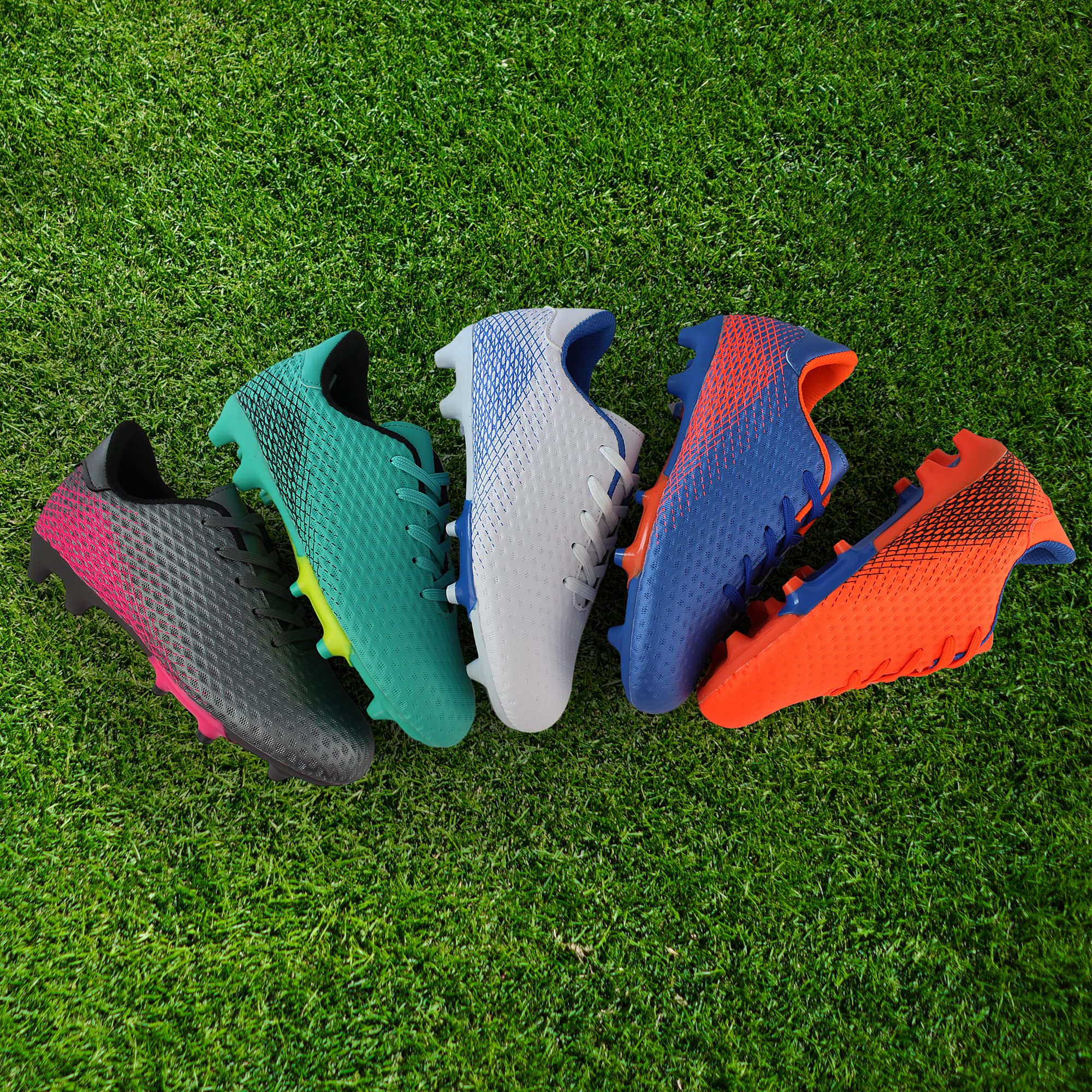 Hawkwell Kids Firm Ground Soccer Cleats - Comfortable Athletic Shoes for Toddler, Little Kid & Big Kid - Perfect for Outdoor Games, Training & Youth Soccer Matches