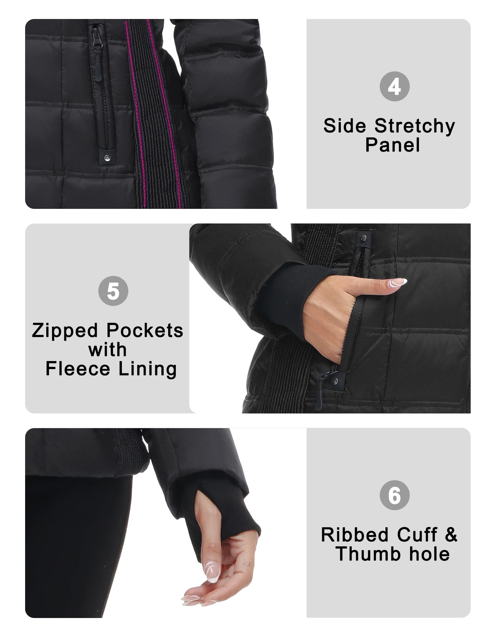 ANOTHER CHOICE Women's Winter Down Puffer Jacket with Hood - Warm Insulated Coat for Cold Weather, Outdoor Activities & Daily Wear