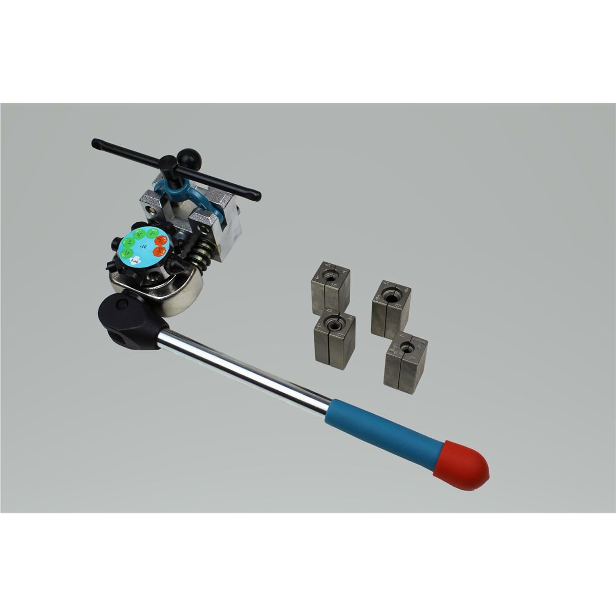 K Tool International 70084 37 Degree Automotive Brake Line Flaring Tool Set - Professional Single, Double & Bubble Flares for DIY & Mechanics - Vise-Mounted with T-Handle Clamp & Turret Design - Perfect for Garage, Auto Repair Shop & Home Use
