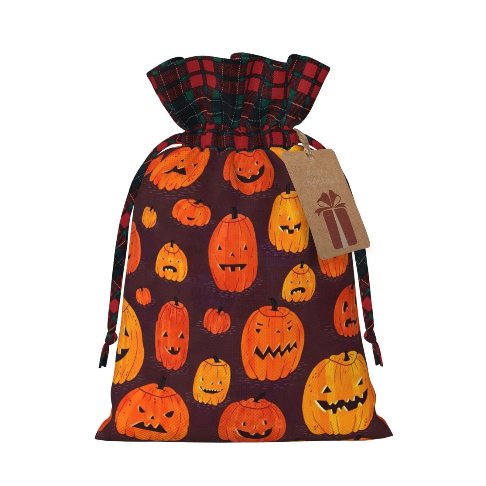 Halloween Pumpkin Gift Bags - Reusable Drawstring Party Favors for Trick or Treat, Classroom Treats & Spooky Decorations