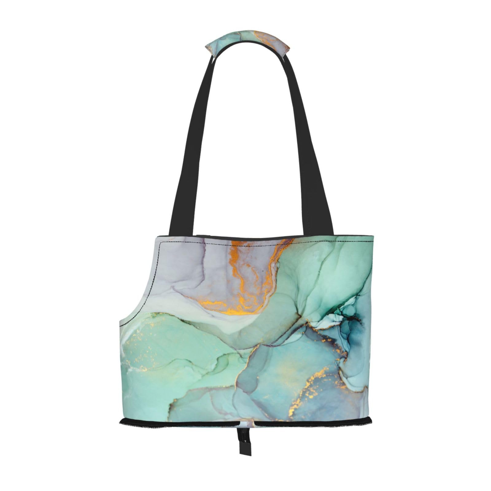 Marble Texture Foldable Pet Carrier - Soft-Sided Dog & Cat Tote Bag for Small Pets, Puppies & Kittens | Travel, Vet Visits & Outdoor Adventures | Green, Pink & Purple Options