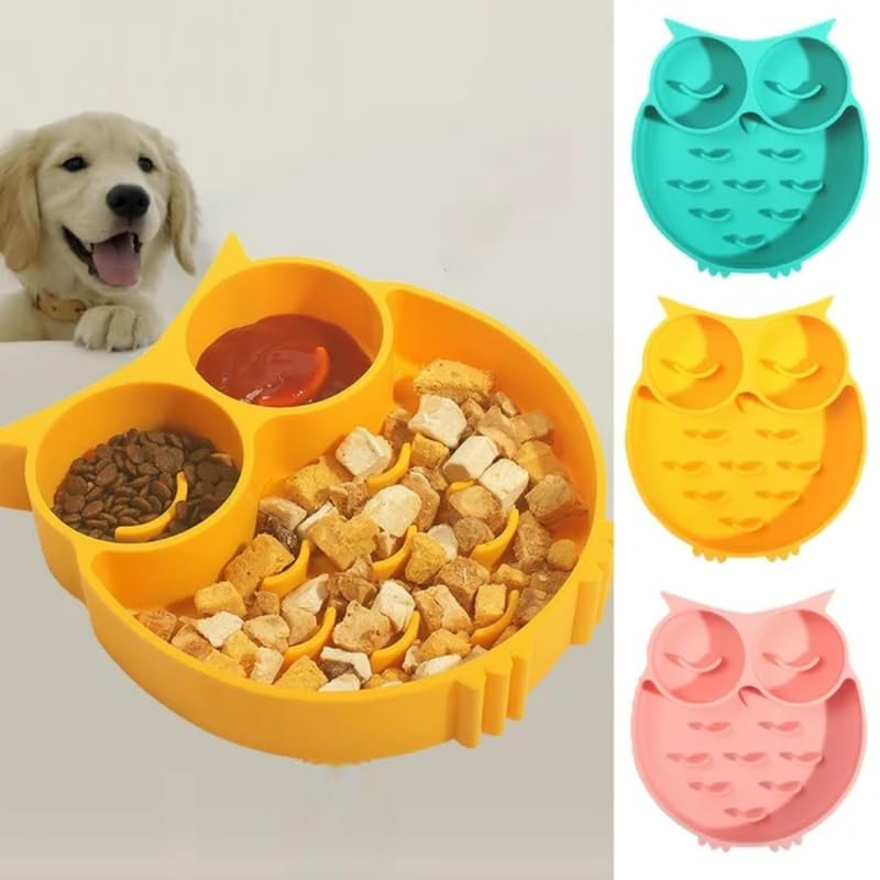 KittuPet Slow Feeder Dog Bowl - Interactive Elevated Dog Dish with Non-Slip Silicone Mat - Prevent Bloat & Overeating - Dishwasher Safe, No-Tip Design - Random Color (1 Piece) - Perfect for Fast Eaters & Digestive Health