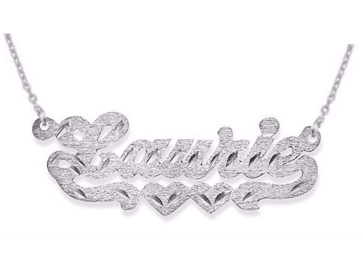 Custom Nameplate Necklace for Women & Men - Gold Plated or Sterling Silver Personalized Diamond Cut Pendant - Perfect for Gifts, Anniversaries & Special Occasions