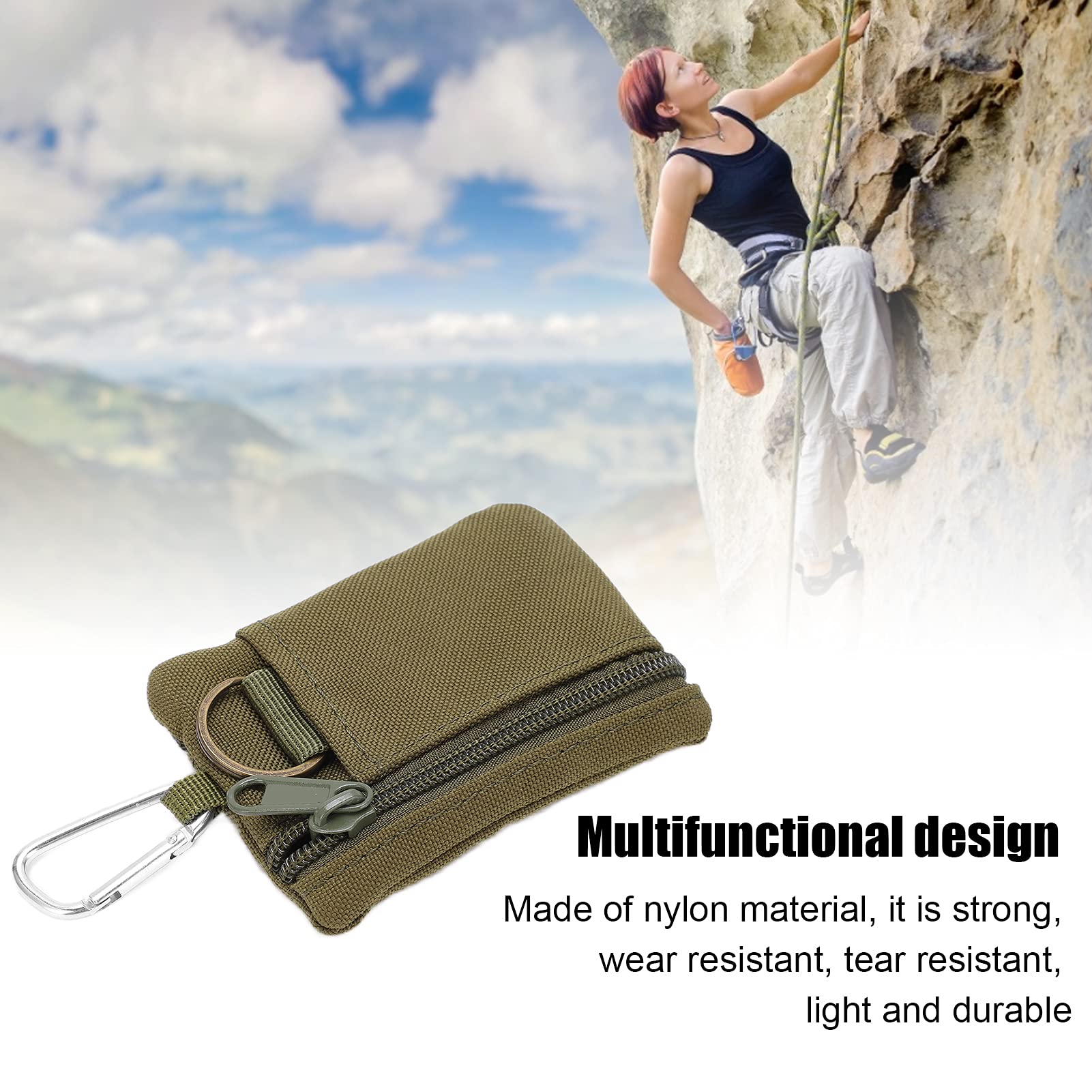 BigKing EDC Molle Pouch - Mini Portable Tactical Wallet with Carabiner Clip | Perfect for Outdoor Adventures, Hiking, and Everyday Carry (EDC) Gear Organization