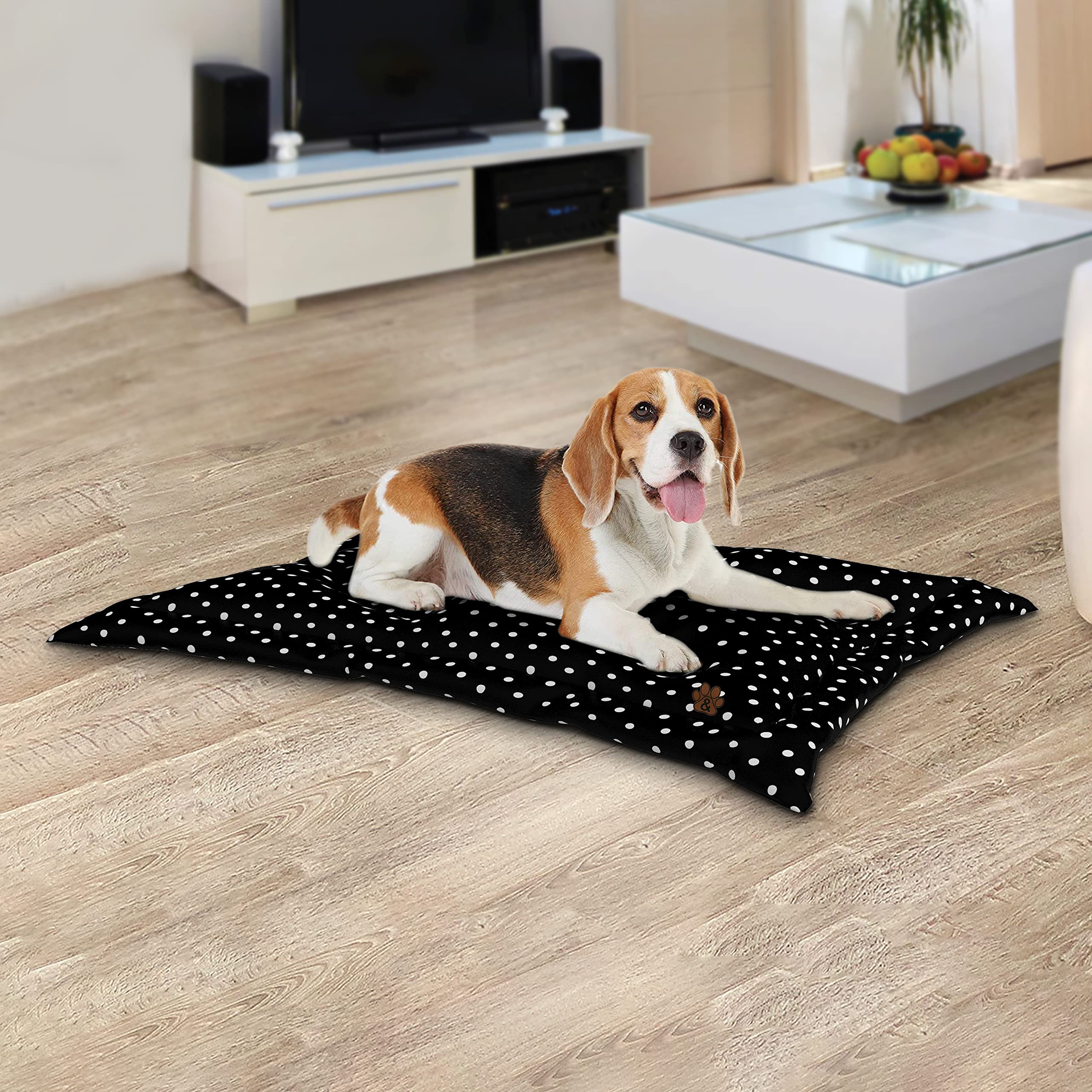 Premium Non-Slip Dog Bed Mat - Washable Pet Mattress for Large, Medium & Small Dogs & Cats - Comfortable Floor Cushion for Kennel, Crate & Home Use (Pattern 08, Large Size)
