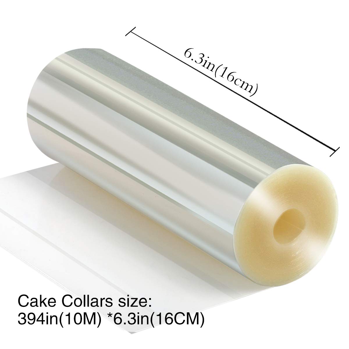 Picowe 6.3 x 394 Inch Clear Acetate Cake Collars - Transparent Mousse Cake Strips for Chocolate Baking & Decorating - Perfect for Professional Bakeries, Home Baking, and Cake Design