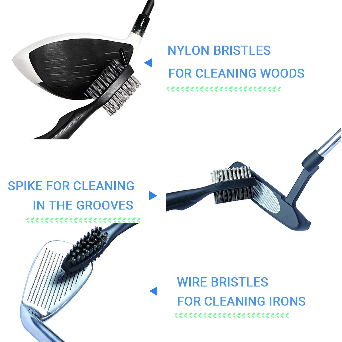 Premium Golf Club Groove Sharpener & Cleaner Kit - Golf Ball & Club Brush Tool Set with Storage Bag - Ideal Golf Accessories Gift for Men & Women (Blue) - Perfect for Course Maintenance & Practice Sessions