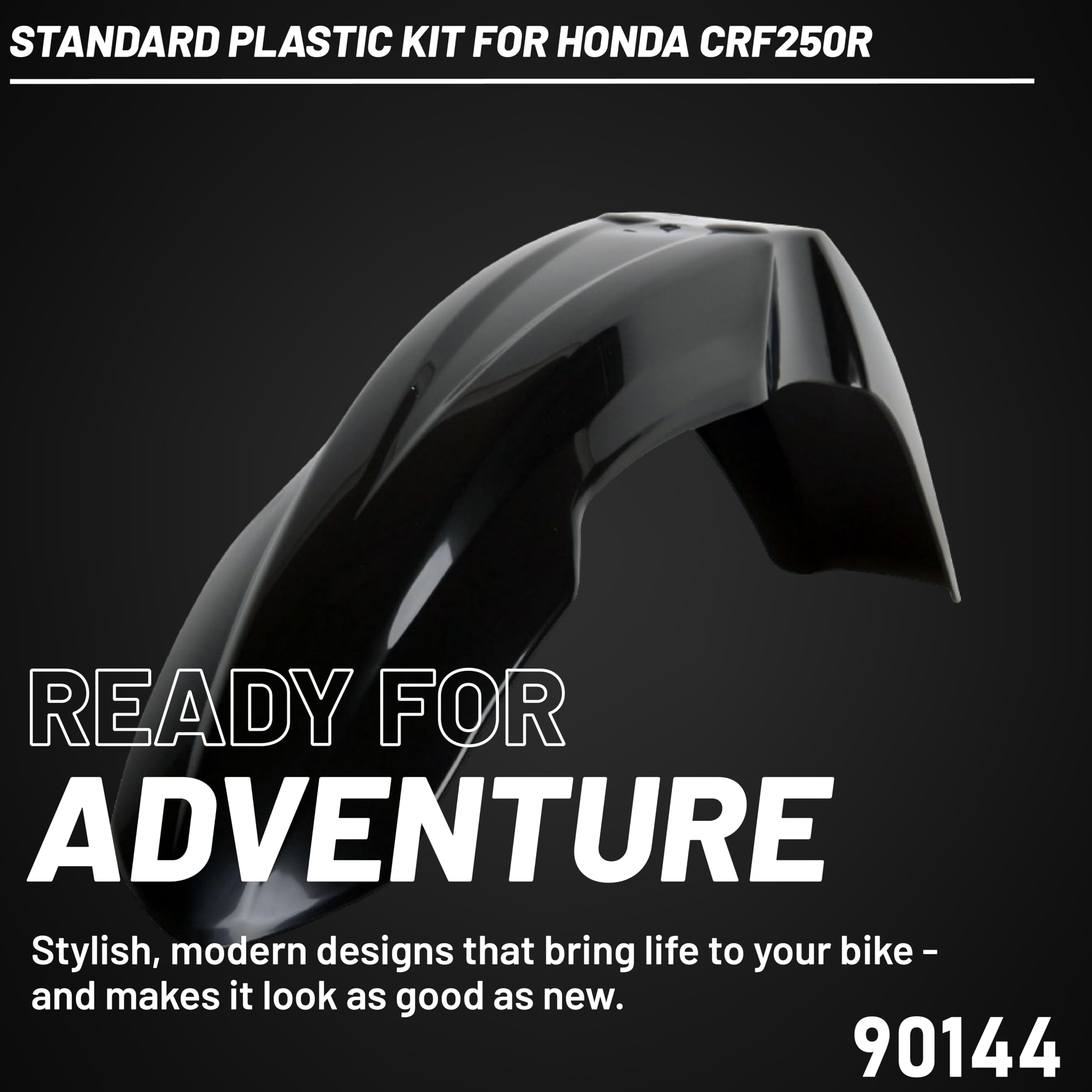 Polisport Full Plastic Kit for Honda CRF250R (2008) - OEM Quality Restyling Kit with Superior Fit, Flexibility & Durability - Black - Perfect for Off-Road Racing, Trail Riding & Motocross Upgrades