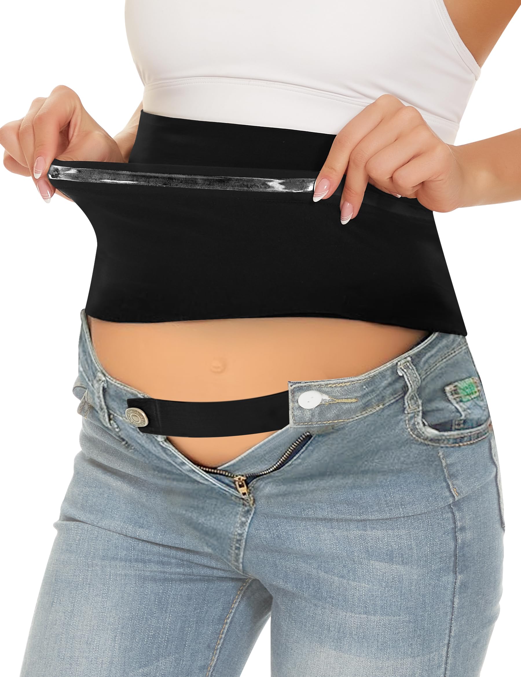 **Maternity Belly Band for Pregnant Women - Adjustable Pregnancy Support Belt for Pants & Jeans - Postpartum Belly Wrap for Comfort & Style - Perfect for Work, Exercise & Everyday Wear**