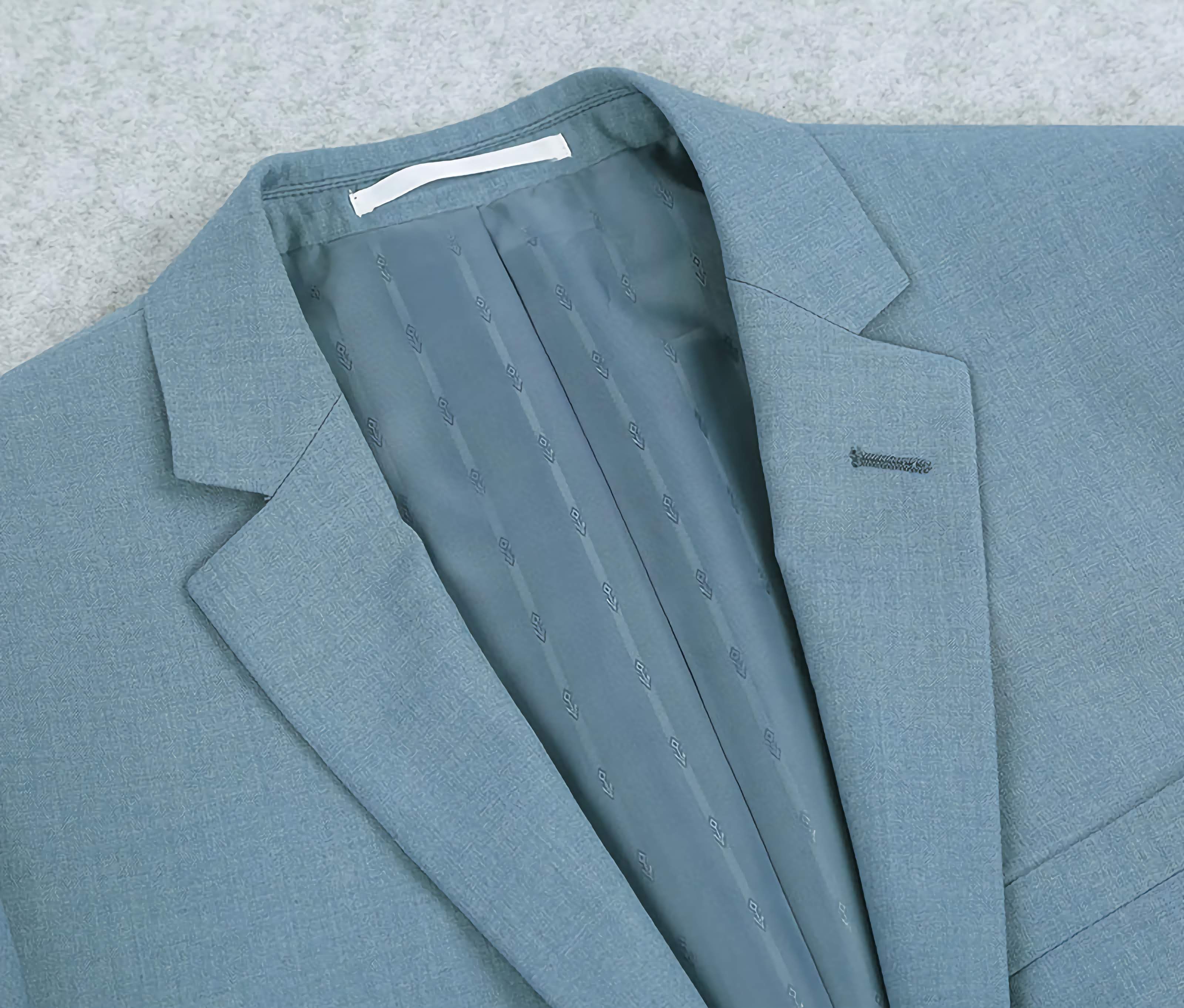 Light Blue 2 Piece Suit for Men - Notch Lapel Slim Fit Business Formal Attire - Perfect for Weddings, Office & Special Occasions