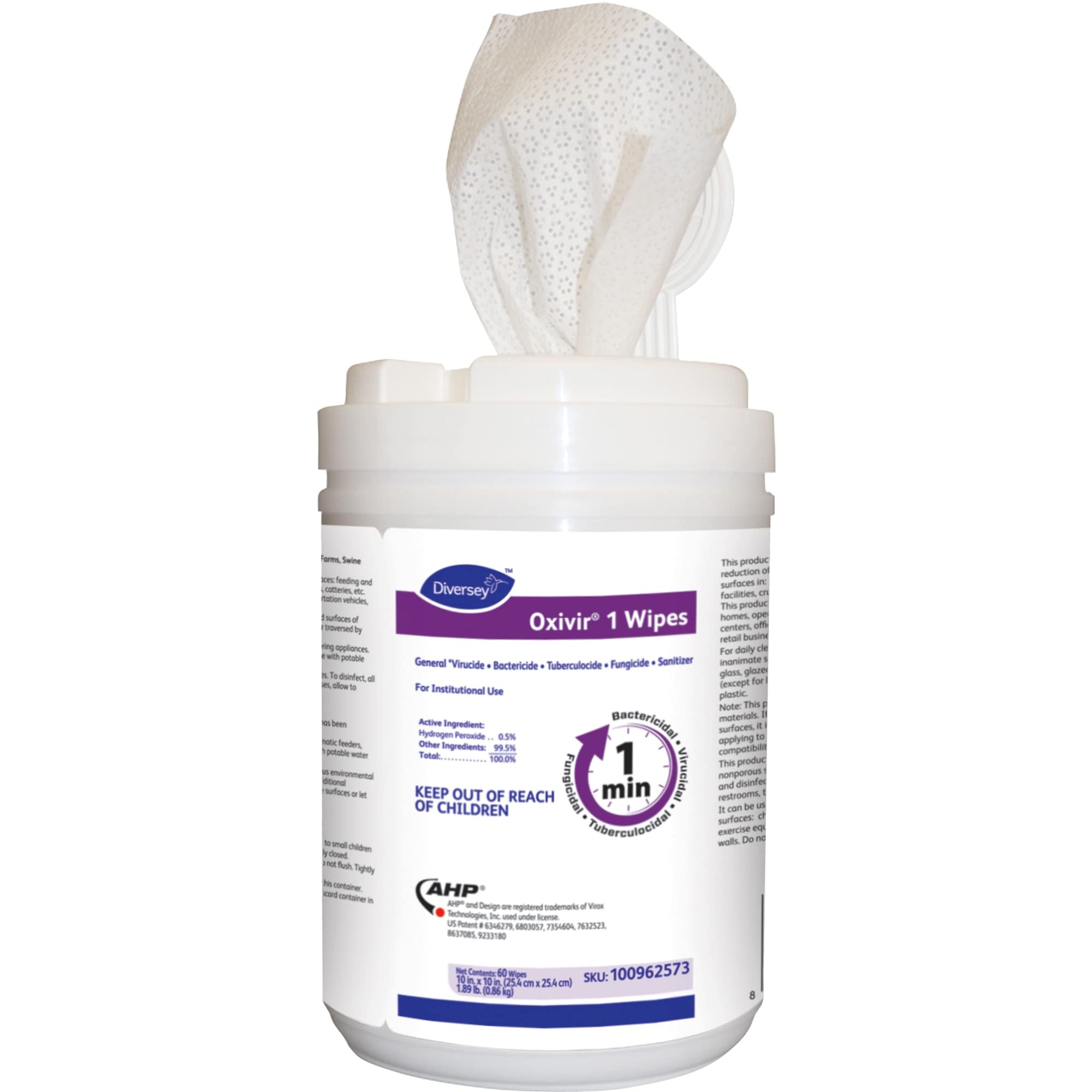 Diversey Oxivir 1 Disinfectant Wipes, 10