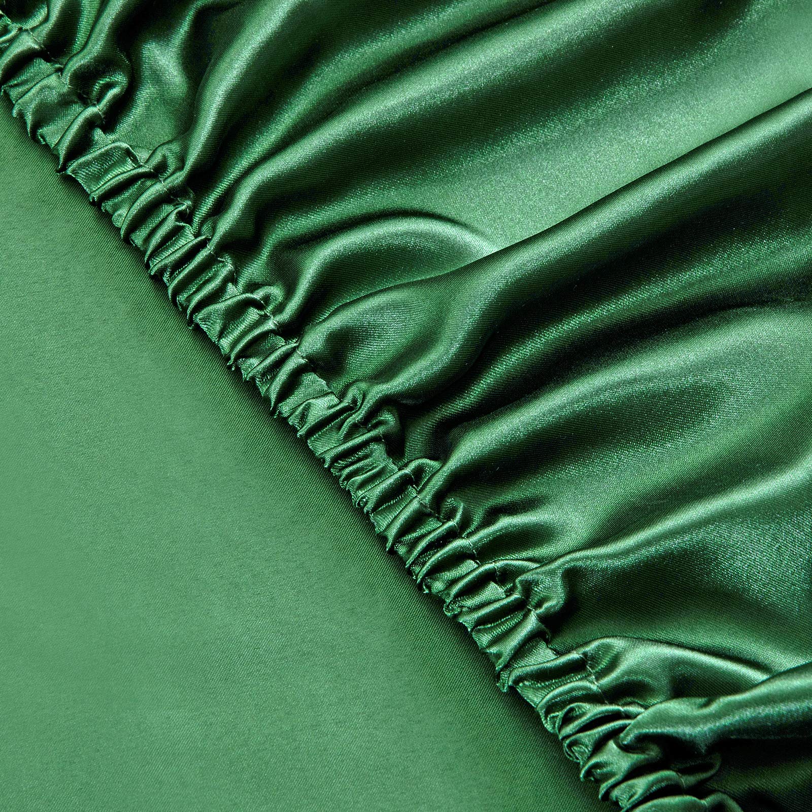SiinvdaBZX 4Pcs Satin Sheet Set - Extra Deep Pocket Queen Size (Fits 18-24 Inch Mattress) - Ultra Soft Silky Emerald Green Bedding for Luxurious Sleep & Elegant Bedroom Decor