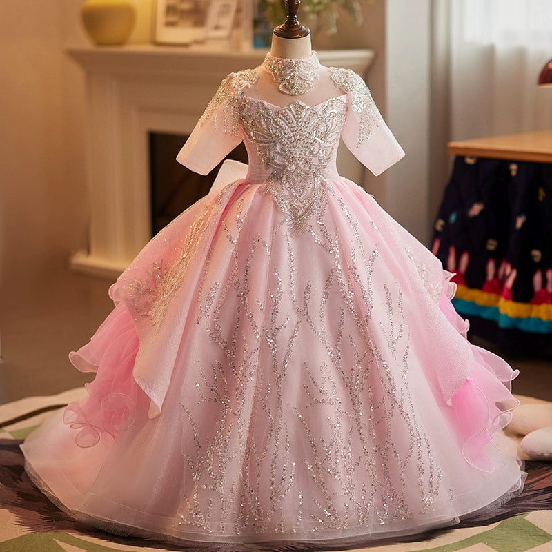 Flower Girl Dress for Toddlers - Sparkly Sequins Pageant & Birthday Princess Gown | Perfect for Weddings, Pageants, and Special Occasions