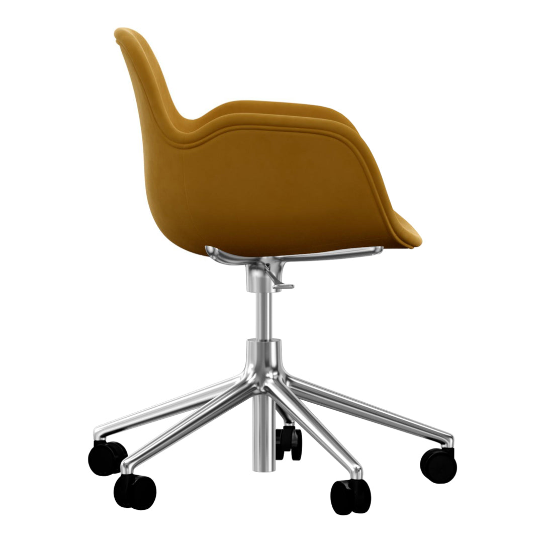 Ergonomic Form Armchair with 5W Swivel Base & Gas Lift Mechanism - Upholstered Office Chair for Home & Workspace Comfort