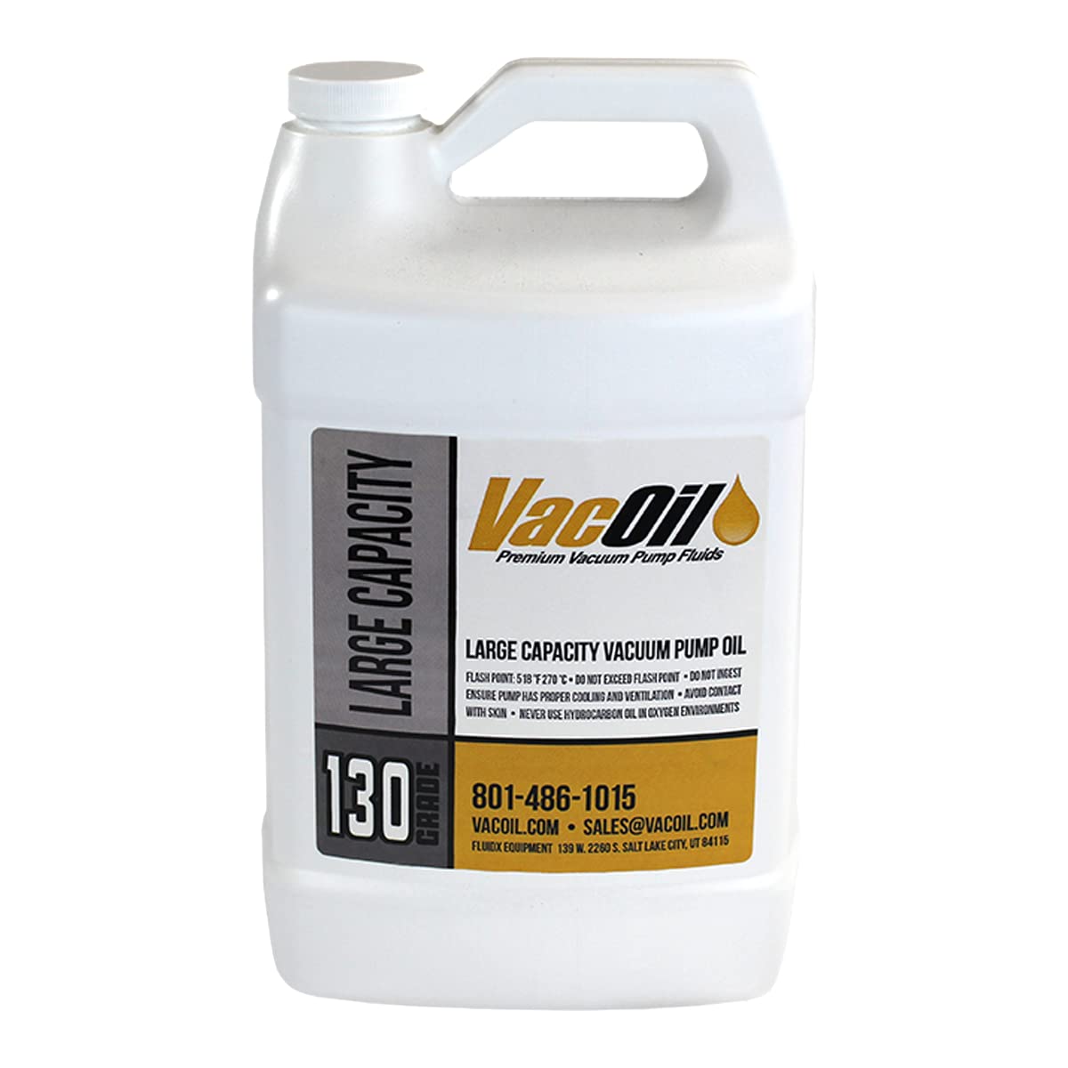 VacOil® 130 Grade High Performance Vacuum Pump Oil - 1 Gallon for Edwards, Welch, Leybold & Agilent Pumps | Molecularly Distilled for Maximum Efficiency | Extends Pump Life | Ideal for Laboratory, HVAC & Industrial Vacuum Systems