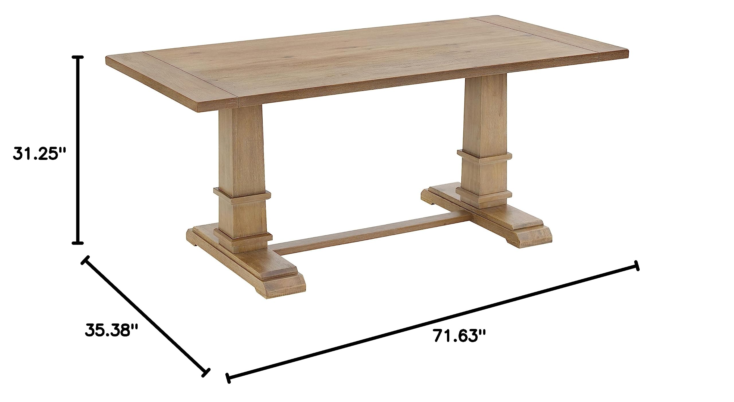 Modern Farmhouse Dining Table Set for 8 - 9-Piece Rustic Brown/Creme Dining Room Furniture with 6 Ladderback & 2 Upholstered Chairs | Perfect for Family Gatherings, Dinner Parties & Farmhouse-Style Home Decor