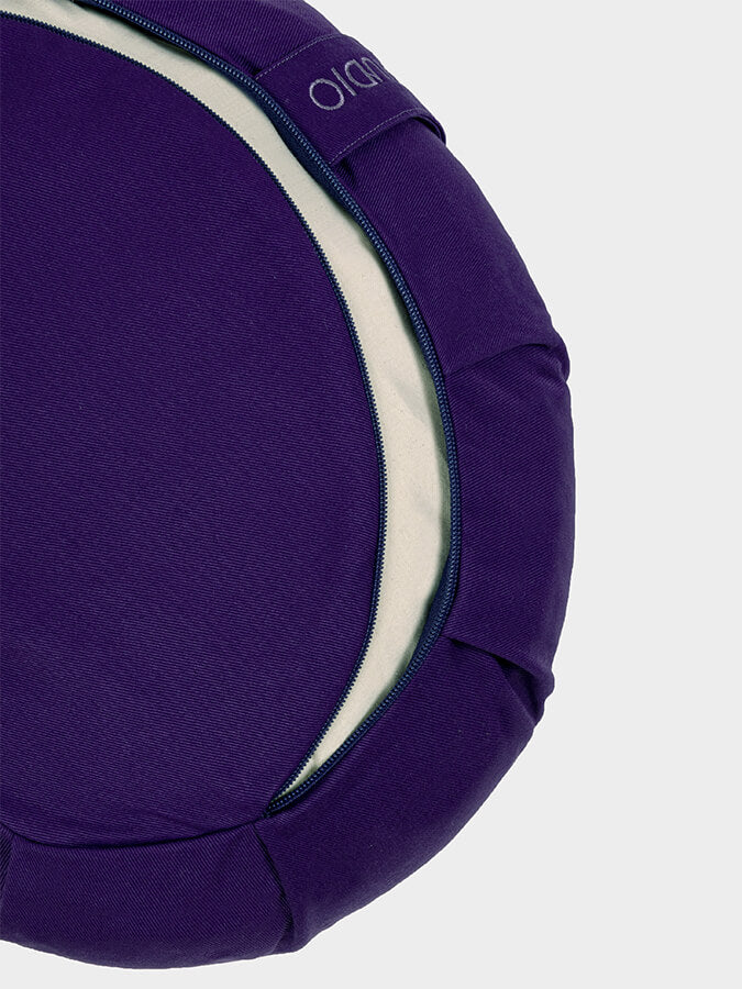 Organic Buckwheat Zafu Meditation Cushion - Crescent Shape Yoga Pillow for Meditation, Yoga & Zen Practice - Perfect for Home Studio, Yoga Class & Mindfulness Retreats
