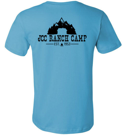 JCC Ranch Short Sleeve T-Shirt for Men & Women - 2023 Double Sided Printed Graphic Tee - Casual Summer Cotton Shirt for Outdoor Activities, Travel & Daily Wear