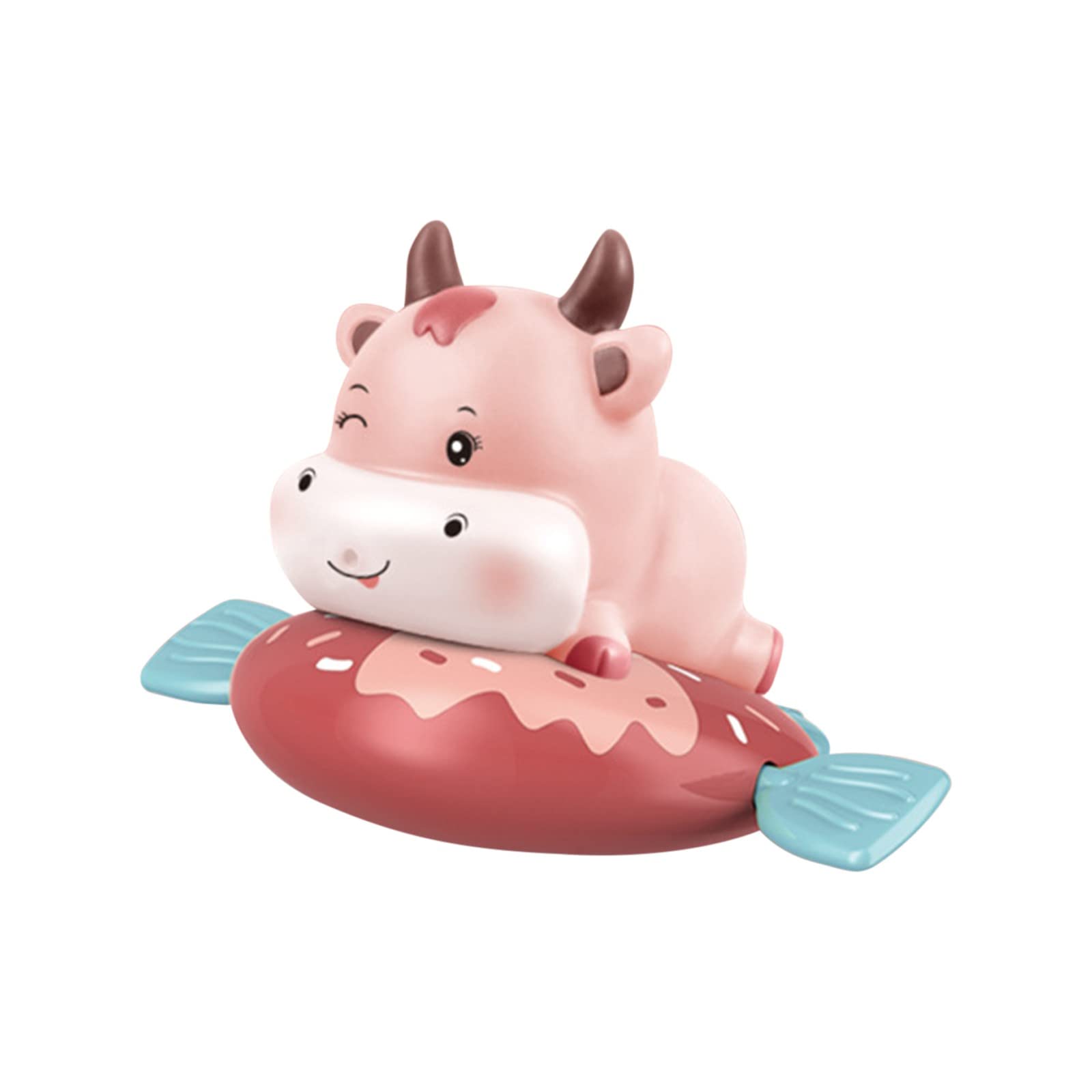 **#83588v Cute Surfing Cow Baby Bath Toy - Wind-Up Swimming Pool Toy for Toddlers & Infants - Fun Bathtime & Water Play Activity**