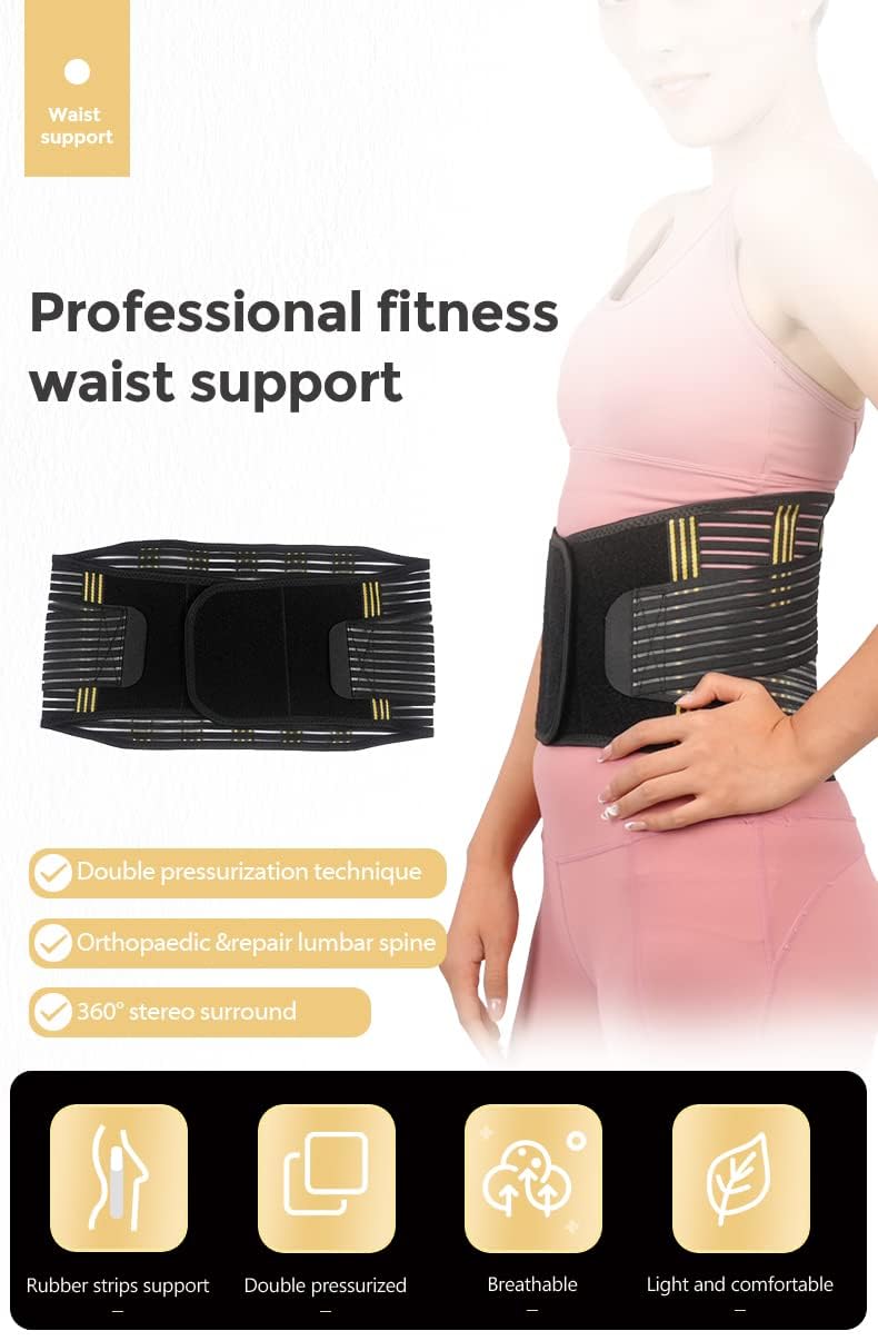 Best Back Brace for Lower Back Pain Relief - Breathable & Adjustable Lumbar Support Belt for Herniated Disc, Sciatica & Scoliosis - Ideal for Office Work, Driving & Post-Surgery Recovery