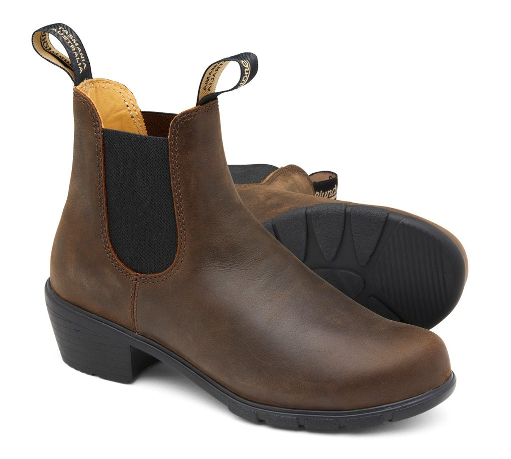 Blundstone 1673 Women's Chelsea Boots - Comfortable & Stylish Ankle Boots for Women - Antique Brown Leather - Perfect for Work, Casual Wear & Outdoor Activities