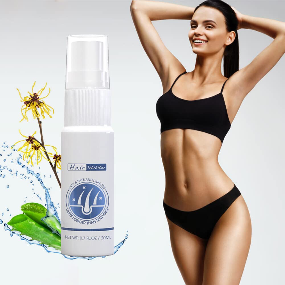 ISAKEN 20ML Permanent Hair Growth Inhibitor Spray - Body & Face Depilatory Cream for Women & Men, Non-Irritating Hair Removal Spray to Reduce & Stop Unwanted Hair Growth - Ideal for Legs, Arms, Bikini Line & Facial Hair Care