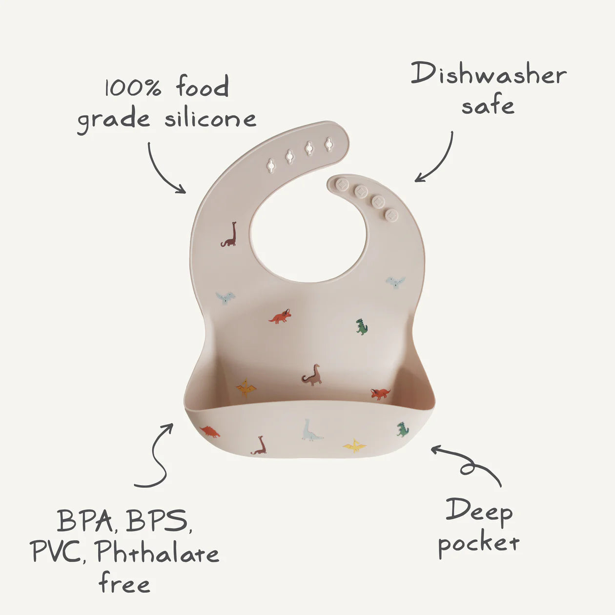 Mushie Silicone Baby Bib with Butterfly Design - Soft, Durable & Easy to Clean for Messy Mealtime - Perfect for Infants & Toddlers at Home or On-the-Go