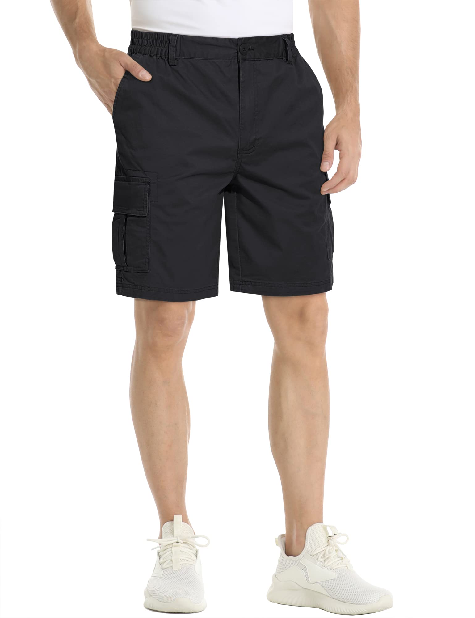 MAGCOMSEN Men's Cargo Shorts with 6 Pockets - Stretch Twill Above Knee Casual Work Shorts for Outdoor, Hiking & Summer Activities