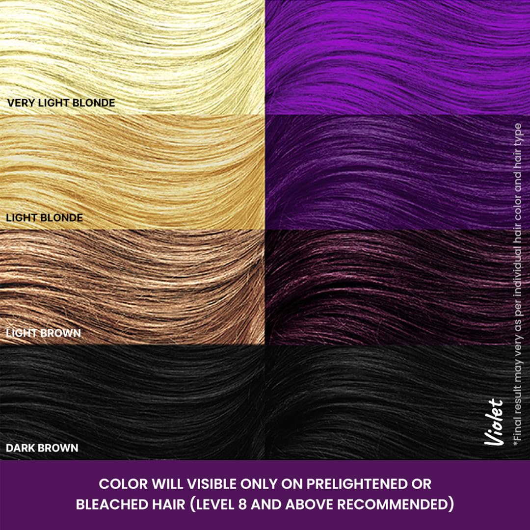 Oh! Italian Violet Semi-Permanent Hair Color & Bleach Kit with Plex & Argan Oil - DIY Hair Dye for Women & Men - Perfect for Highlights, Balayage & Creative Color at Home