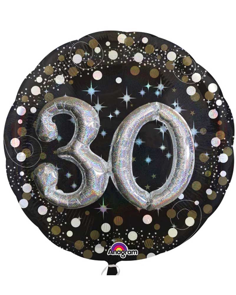 30th Birthday Sparkling Foil Balloons - 81cm Large Multi-Color Party Decorations for Anniversary, Graduation & Special Celebrations