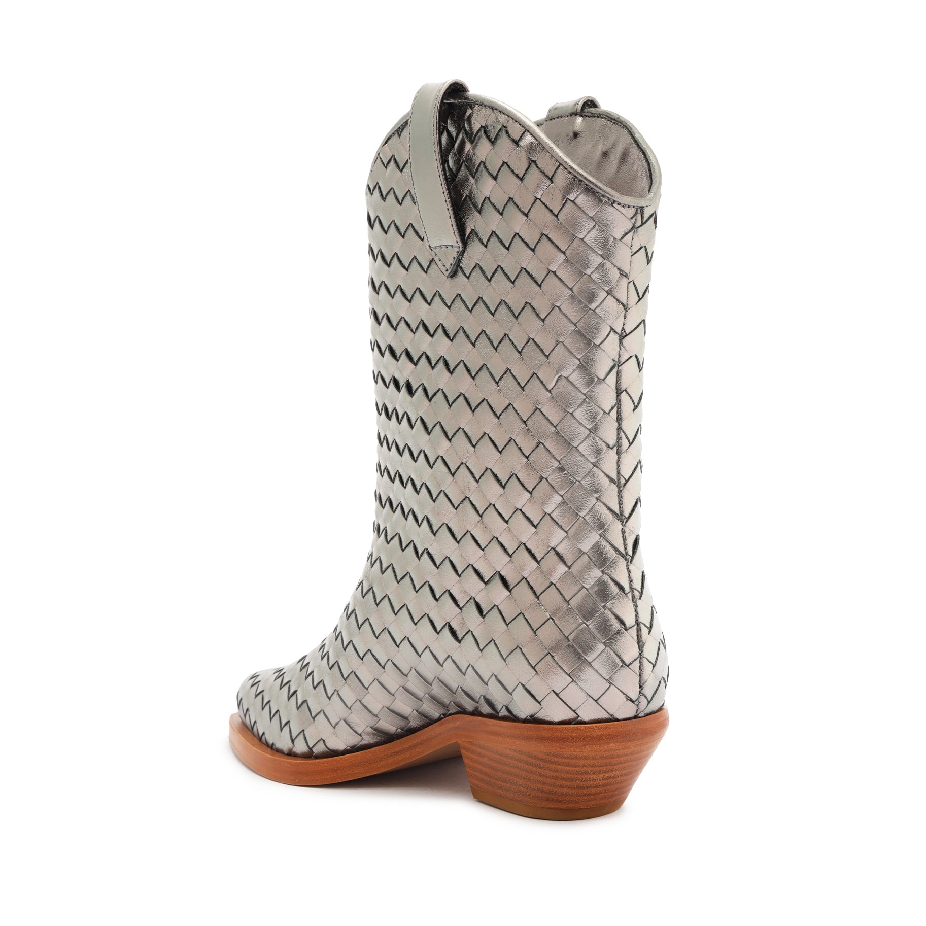 Cicera Women's Woven Metallic Leather Ankle Boots - Stylish & Comfortable Fall/Winter Fashion Booties for Casual Outfits & Office Wear