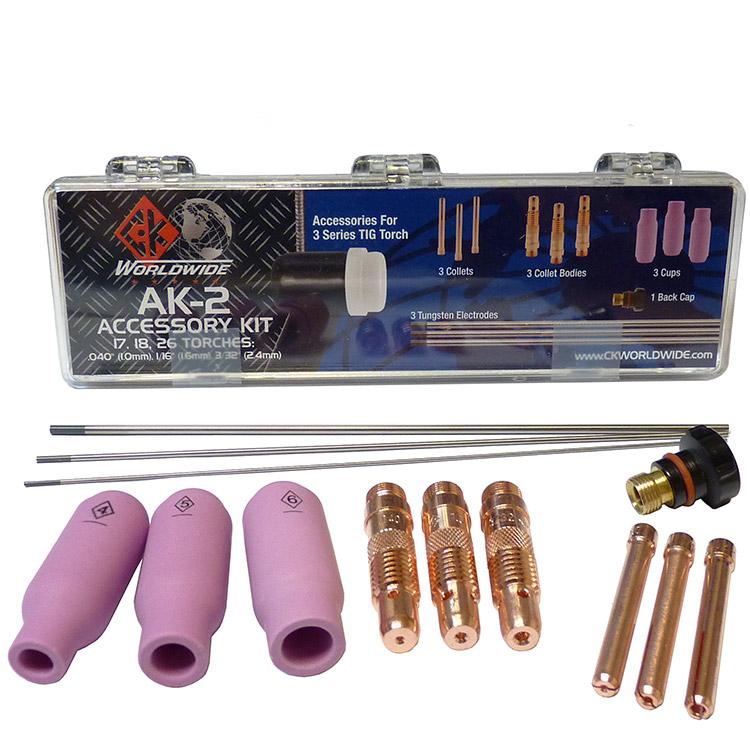 CK Worldwide 3 Series TIG Torch Accessory Kit - Small AK 2 for Welding & Metal Fabrication | Perfect for DIY Projects & Professional Metalwork