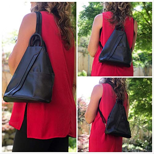 Stylish Convertible Leather Backpack Purse for Women - Durable & Versatile Crossbody Bag - Perfect for Travel, Work & Everyday Use