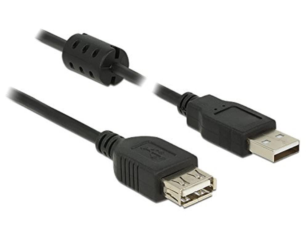 USB 2.0 Extension Cable - Type A Male to Female 6.6ft (2m) Black - High Speed Data Transfer for Computer, Laptop, Printer & Home Office Setup