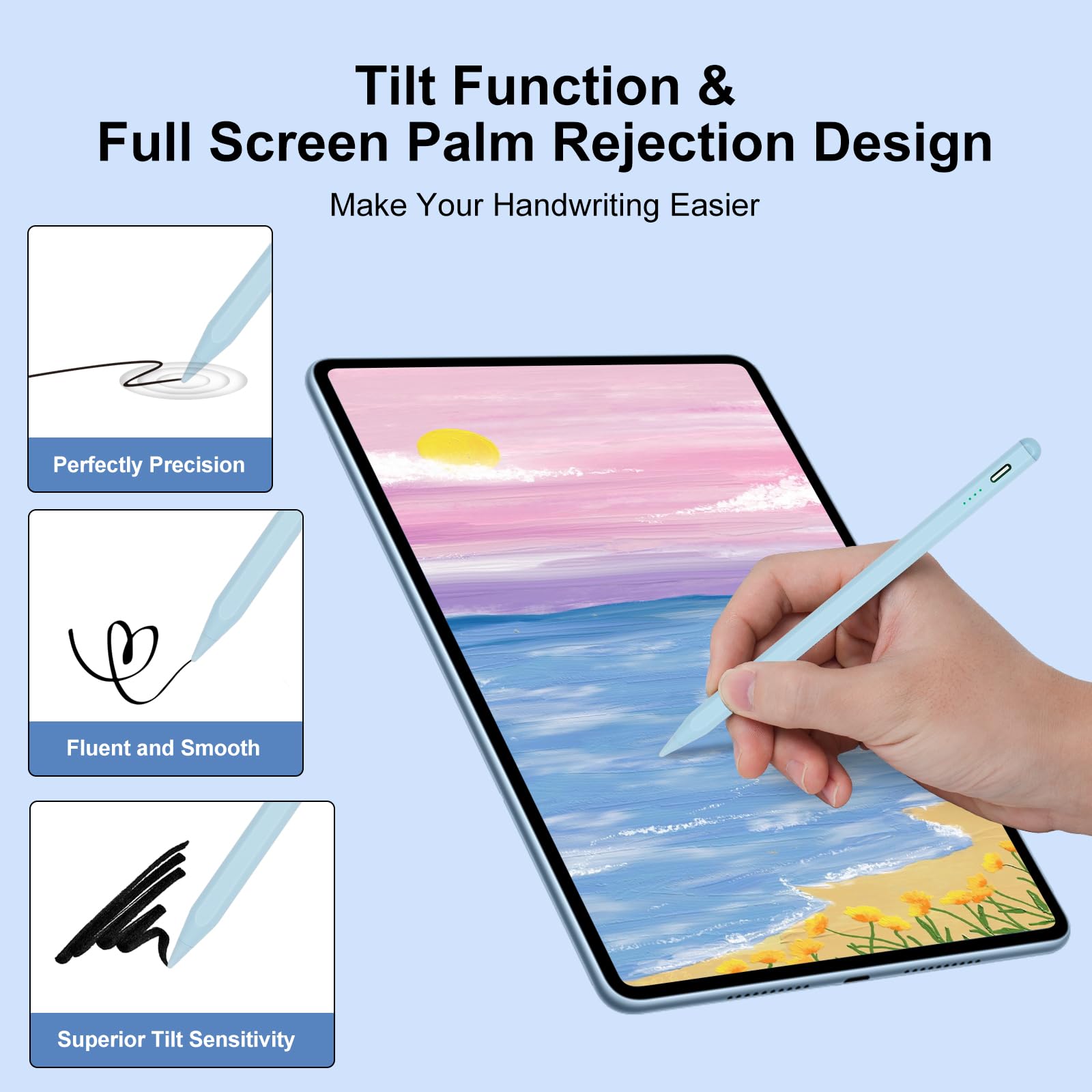 Premium Stylus Pen for iPad 9th & 10th Gen - Apple Pencil 2nd Gen Alternative - Compatible with iPad Pro 11