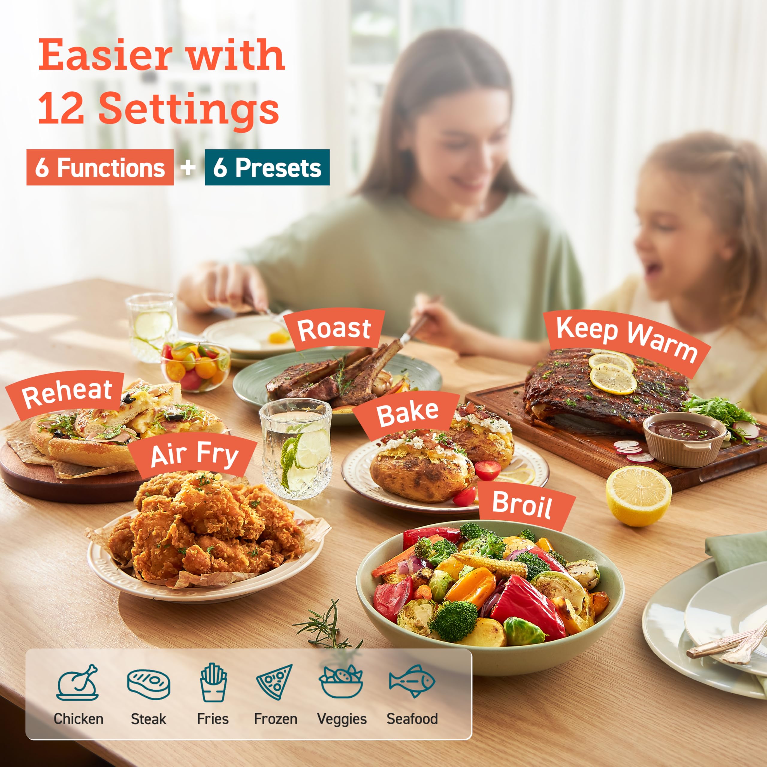 COSORI 6.8Qt Air Fryer with Dual Blaze Technology - 12-in-1 Functions for Baking, Roasting & Broiling | 360° Even Cooking, No Shaking Needed | 100+ Smart App Recipes | Dishwasher Safe Basket | Perfect for Family Dinners, Healthy Snacks & Quick Meals