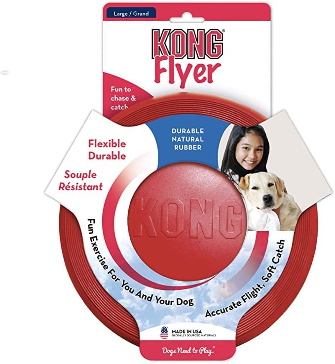 Red Flyer Fetch & Catch Dog Toy - Durable Rubber Chew Toy for Dogs | Interactive Play, Outdoor Fetch Game, Training Reward (Best for Medium & Large Breeds)