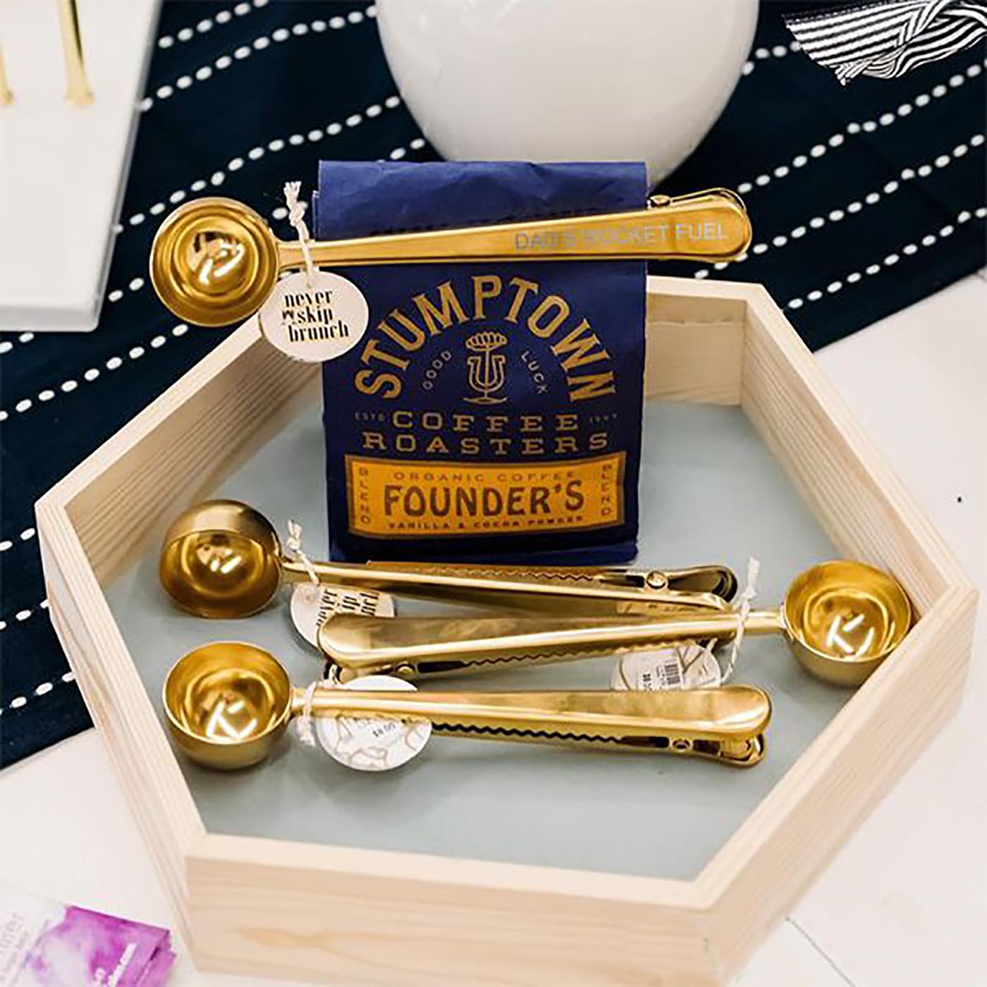 Personalized Rose Gold Stainless Steel Coffee Measuring Spoon - Perfect for Coffee Lovers, Ground Coffee Scoop with Bag Clip - Ideal for Home Brewing, Gifts & Kitchen Use