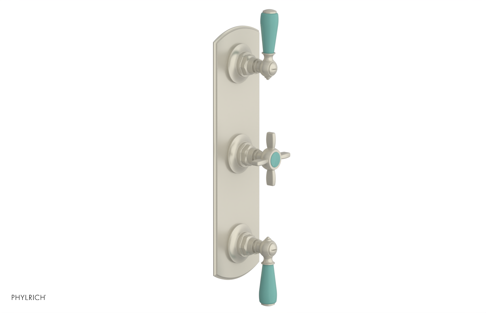 Jamestown Thermostatic Shower Valve with Dual Volume Control - Turquoise Accents (Model 4-740) for Modern Bathroom & Spa Experience