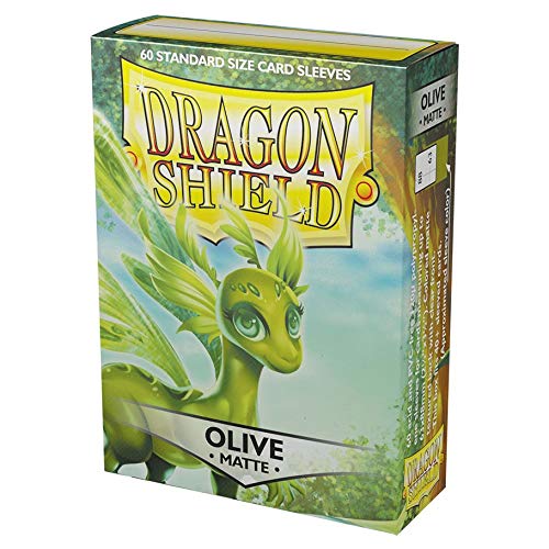 Arcane Tinmen ATM11240 Dragon Shields Matte Olive Deck Protector - 60 Count - Premium Card Sleeves for MTG, Pokemon, and Yu-Gi-Oh! Trading Cards - Perfect for Gaming Tournaments and Collectible Card Protection