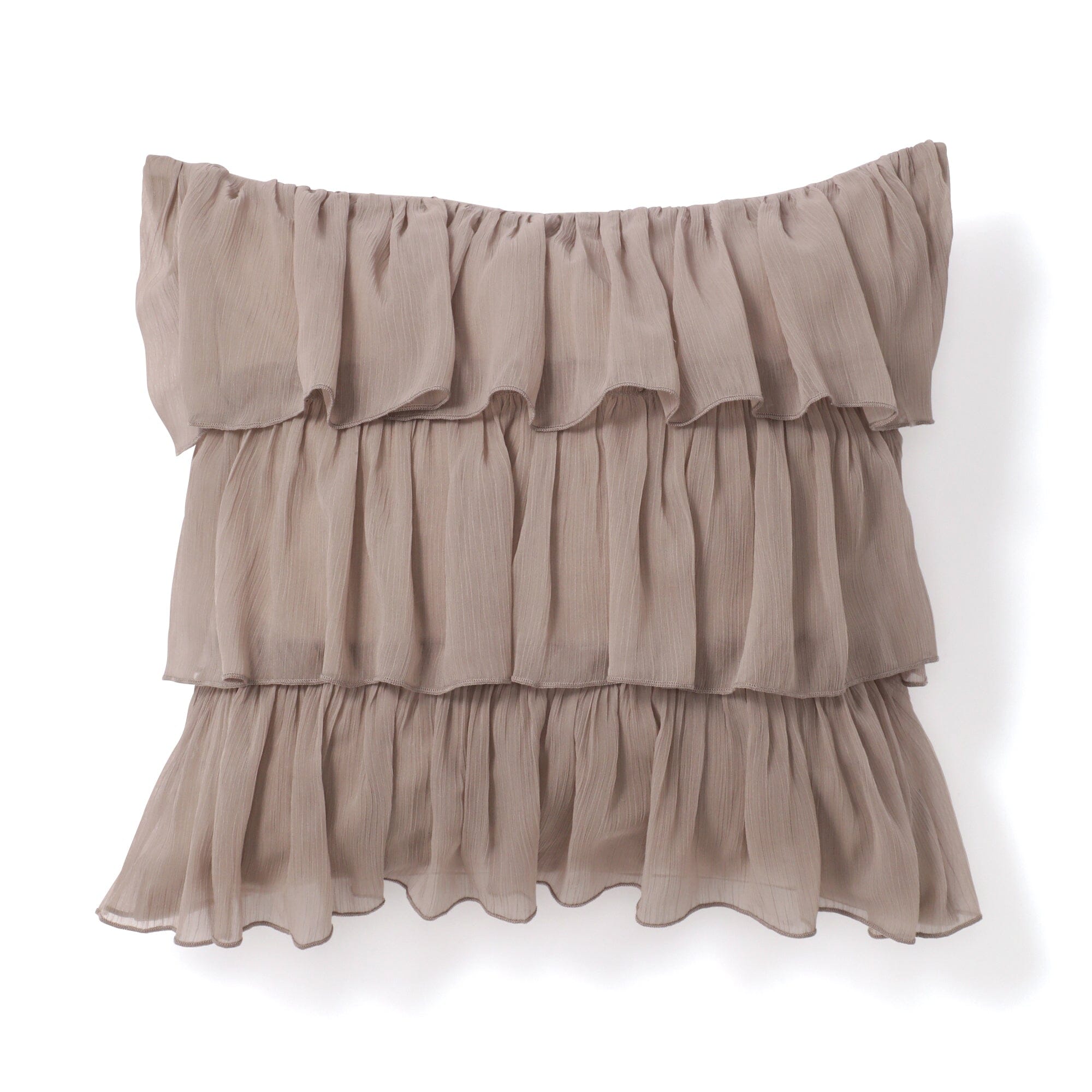 Soft Chiffon Frill Cushion Cover 18x18 Inches Gray - Elegant Home Decor for Sofa, Bed, or Living Room