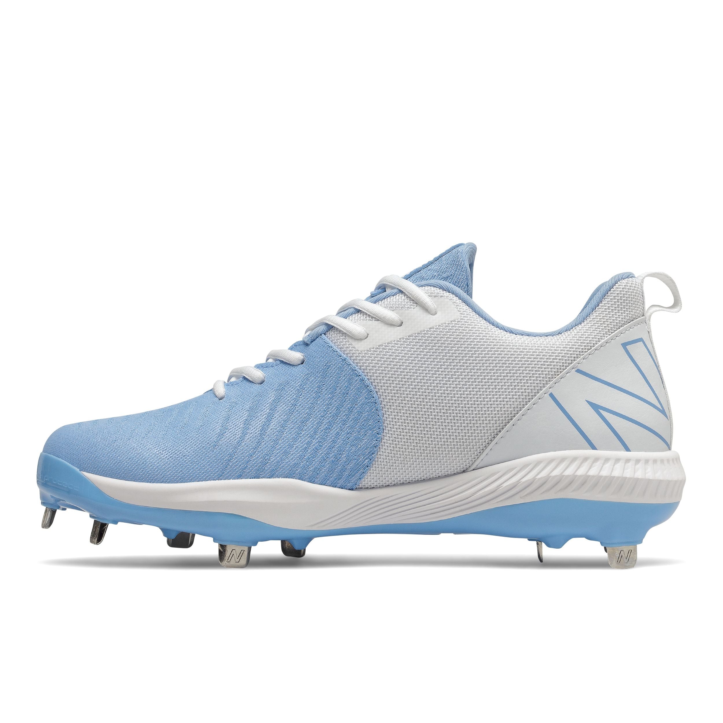 New Balance FuelCell 4040v6 Carolina White Low Metal Cleats for Men - Lightweight Baseball & Soccer Cleats with Enhanced Traction for Field Sports
